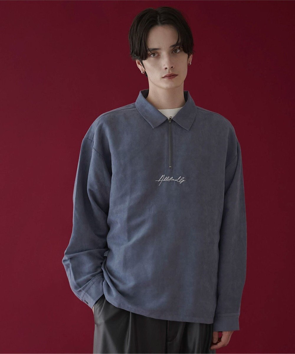 WEGO フェイクスウェードハーフZIPシャツ（LS） 