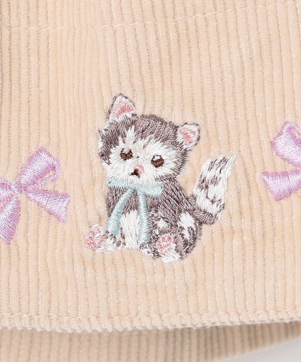 ANY KIDS ネコ刺繍 コーデュロイ ショートパンツ 