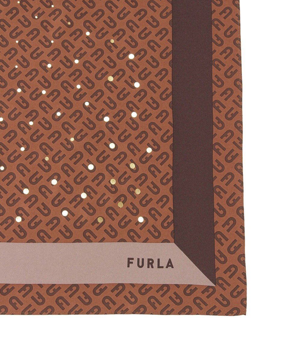 MOONBAT FURLA(フルラ)シルクツイル アーチロゴ スカーフ 65cm×65cm 