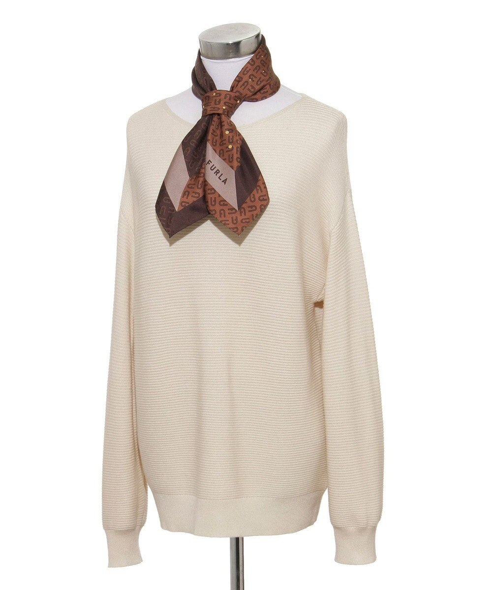 MOONBAT FURLA(フルラ)シルクツイル アーチロゴ スカーフ 65cm×65cm 