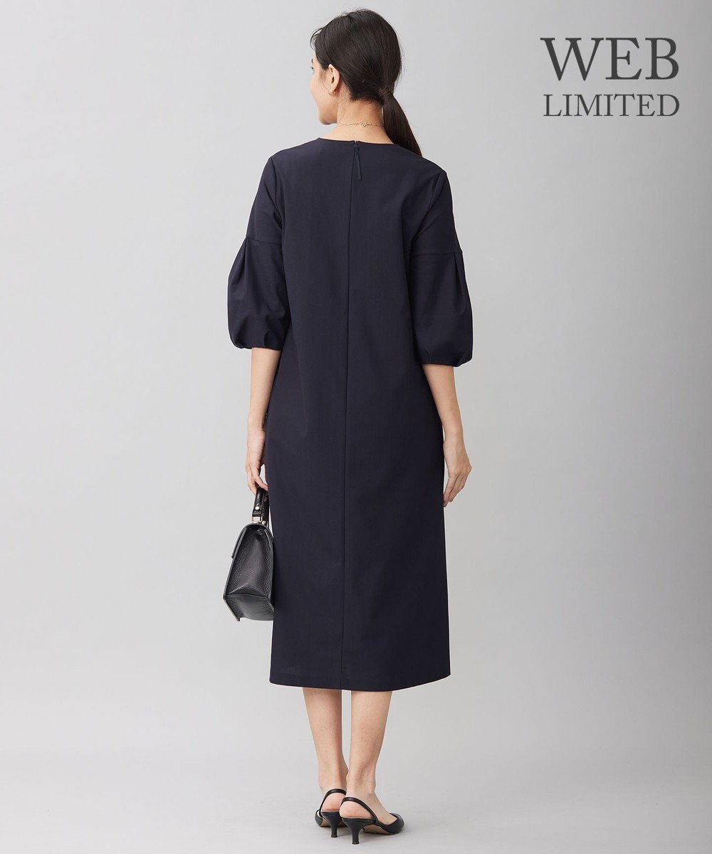 自由区 S 【WEB限定・洗える】カラミストレッチパフスリーブ ワンピース 