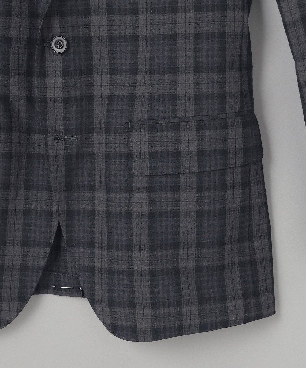 GOTAIRIKU 清涼サッカー素材【通気性/軽量】空羽サッカー マドラスチェック シャツジャケット 