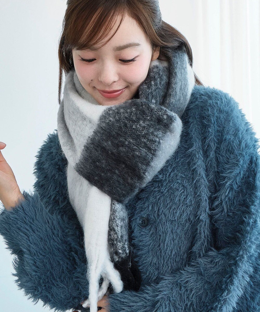 WEGO 【マフラー/ユニセックス着用】ワイドフリンジストール 