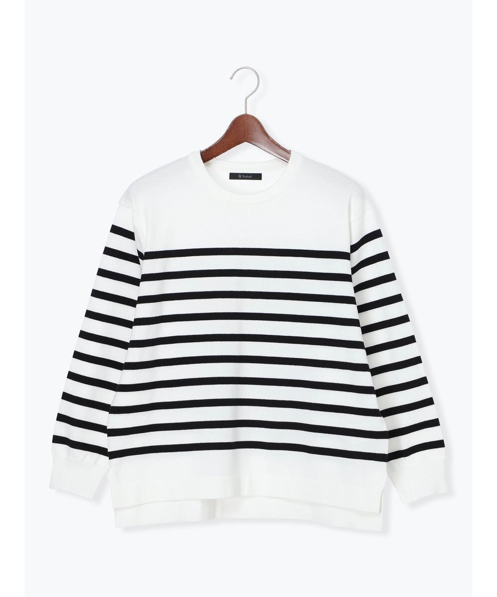 Te chichi ボーダーボックスシルエットプルオーバー 