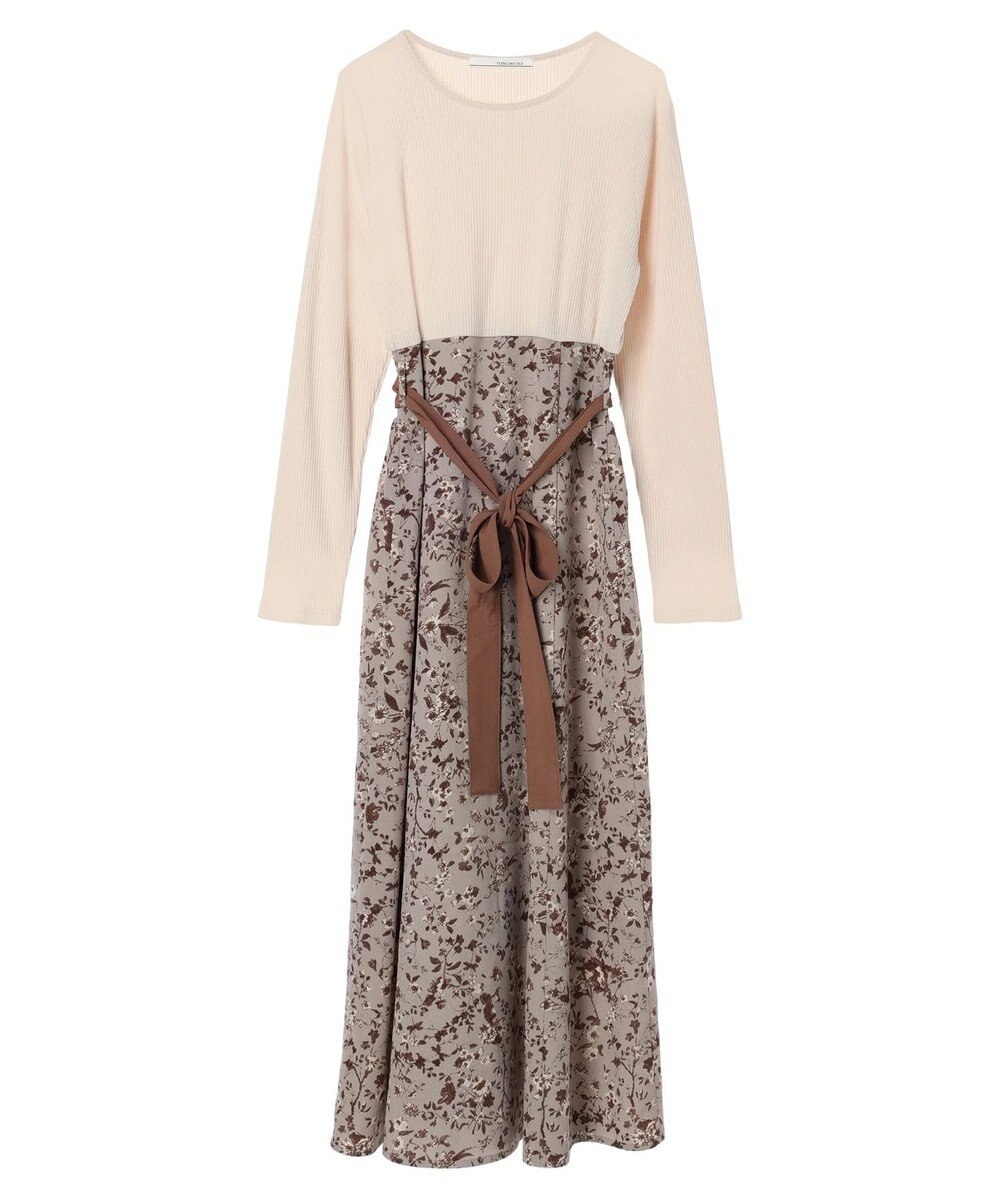 Green Parks ・ＥＬＥＮＣＡＲＥ　ＤＵＥ　リブ×フラワーキリカエワンピ 