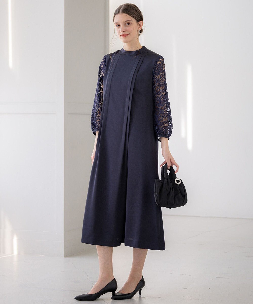 23区 【APPLAUDIR】ノーブルサテン レースコンビドレス 