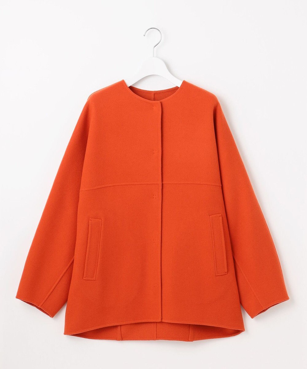 自由区 S 【SHIHOさん着用】ウールリバーノーカラー コート 