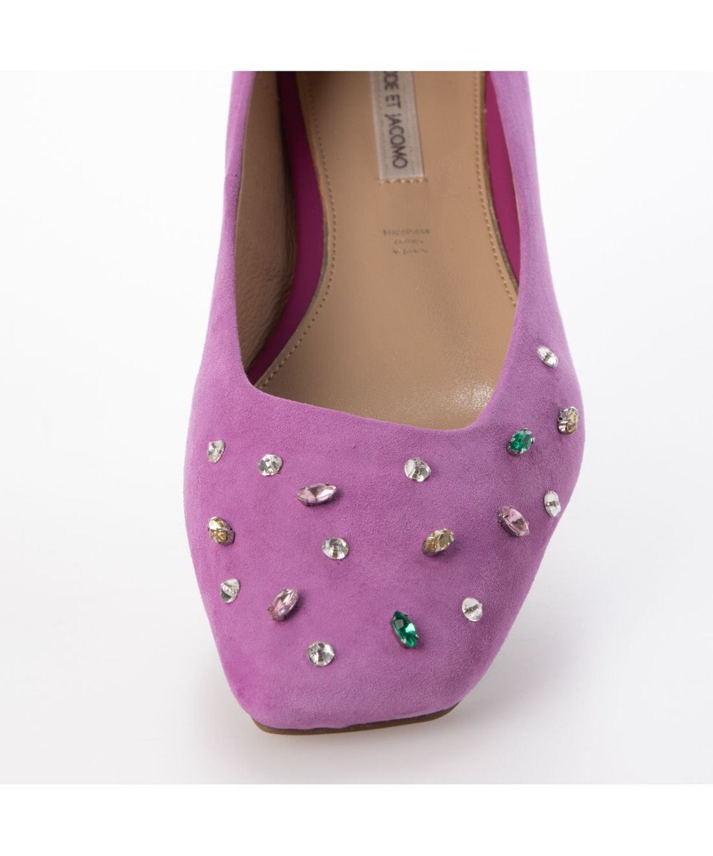 MODE ET JACOMO <MODE ET JACOMO>ラインストーンスクエアトゥパンプス 