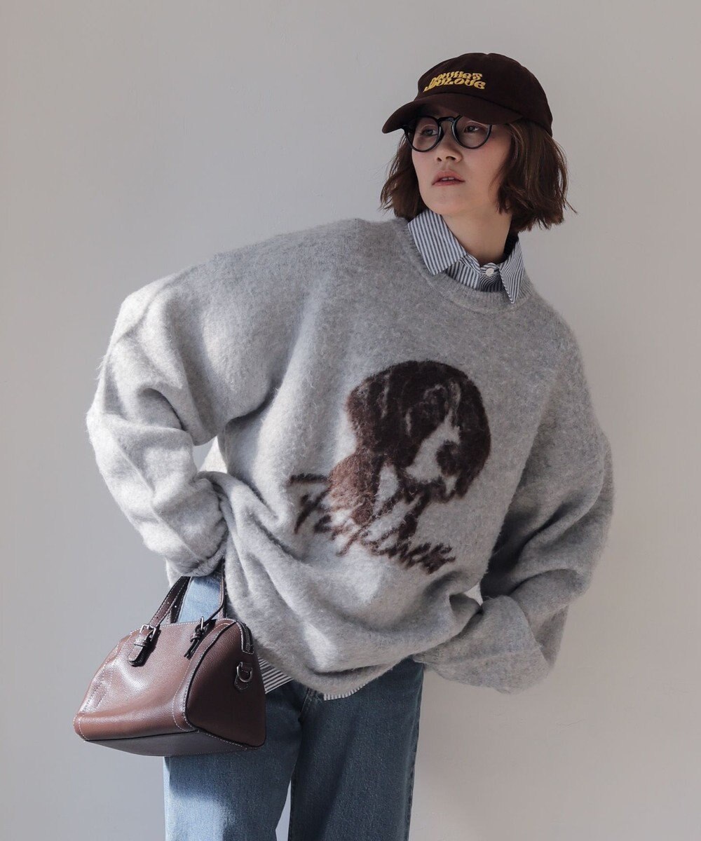 WEGO 【ユニセックス着用ITEM/MLサイズ展開/25年秋冬新作】ファジーグラフィックプルオーバー 