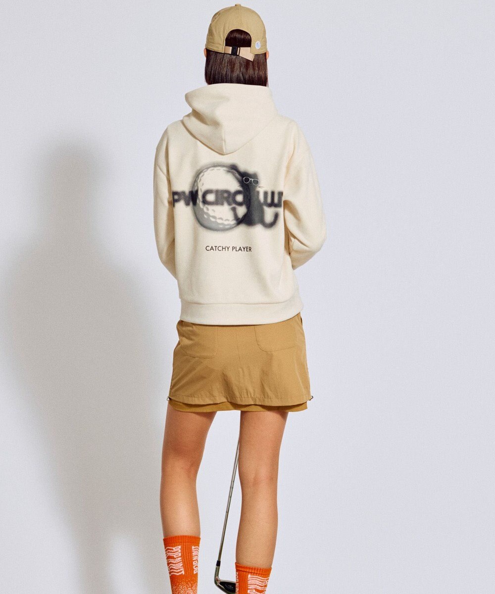 PW CIRCULUS 2025 NEW！【手洗い洗濯可】【WOMEN】キャットグラフィック スエードライク デタッチャブルフーディ ゴルフウェア レディース 