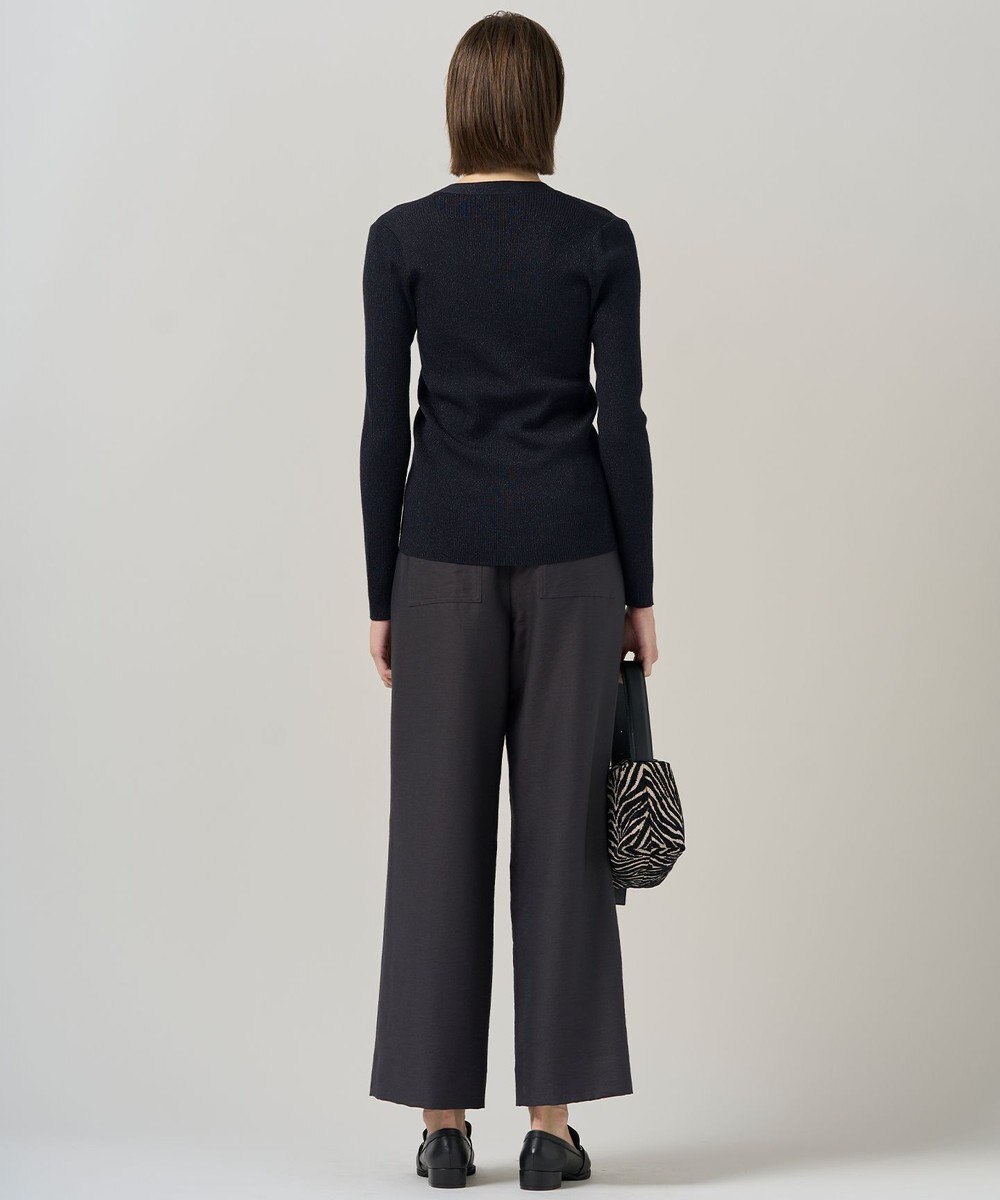 ICB 【洗える】ウールワッシャーツイル ワイドストレートパンツ 