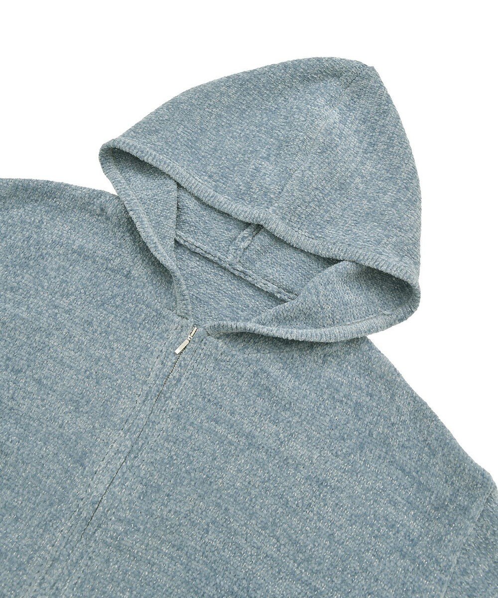 earth music&ecology ベロアフーディージップニットカーディガン 