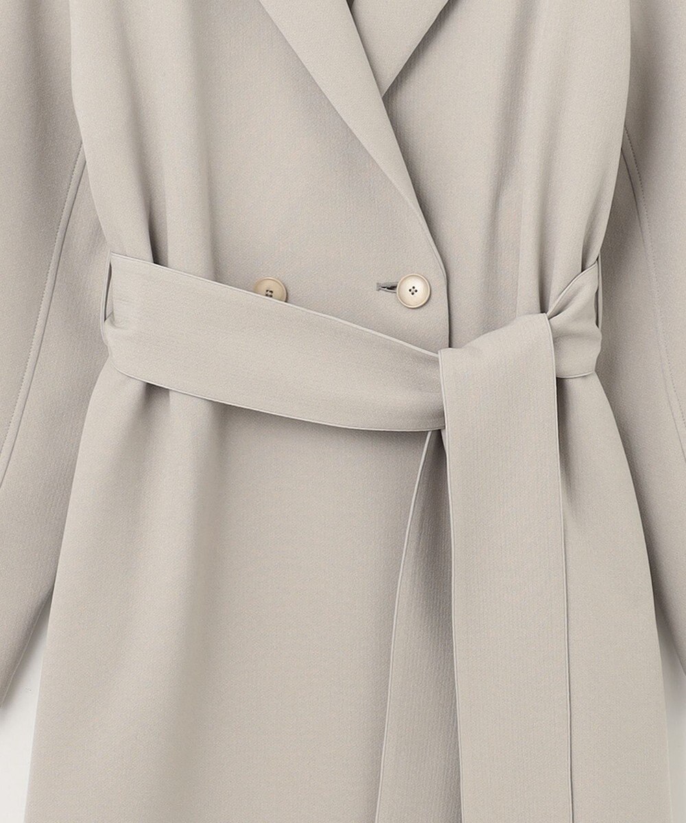 自由区 【洗える】ライトダブルクロス ノーカラーコート 