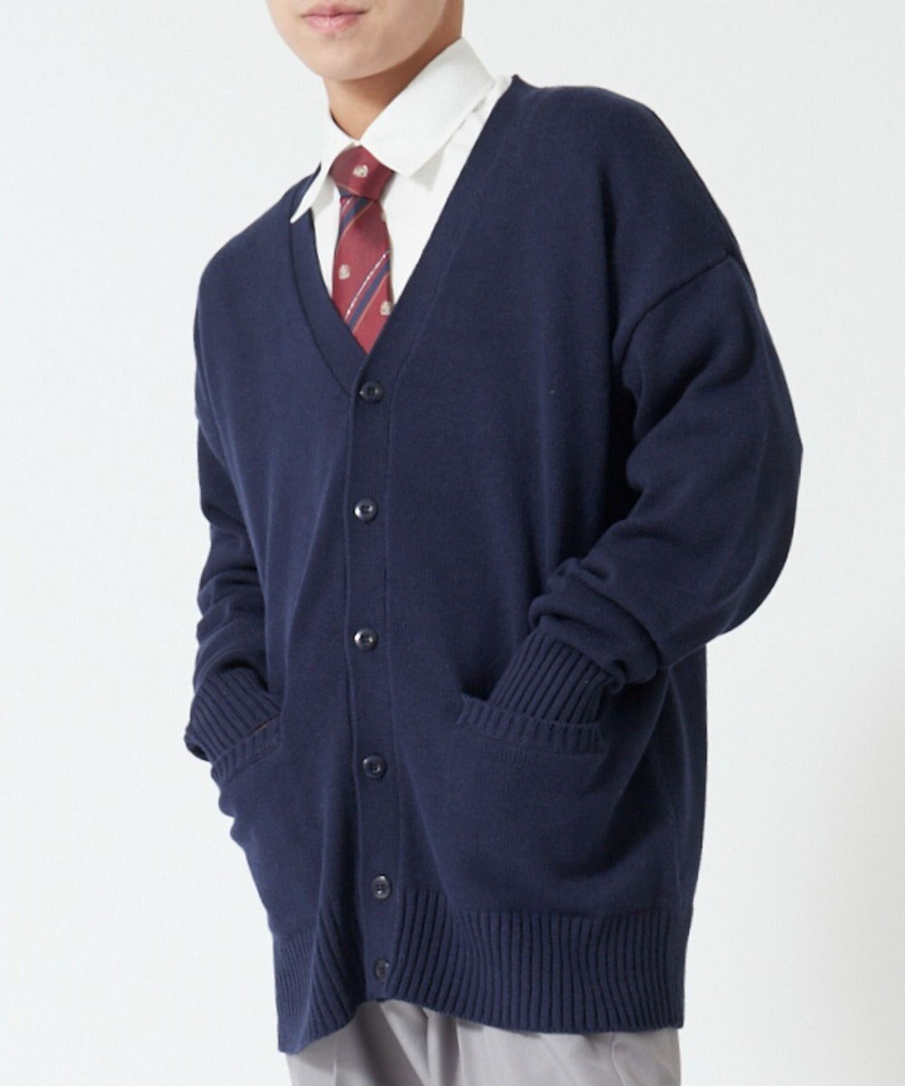 WEGO 【SCHOOL ITEM】メンズスクールニットカーディガン 