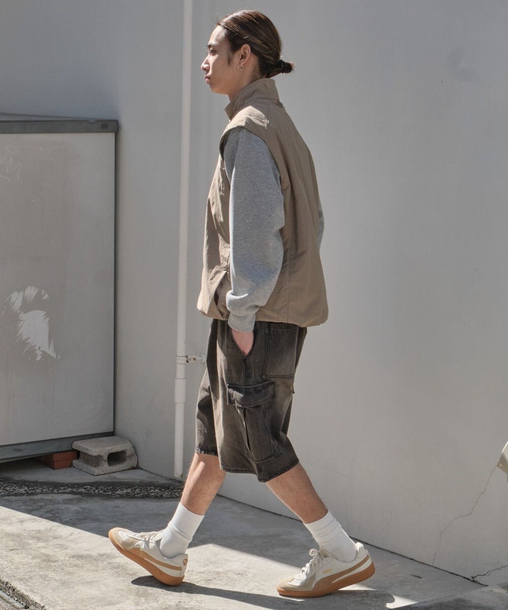 WEGO 【SMLサイズ展開】イージーバギーデニムカーゴショーツ 