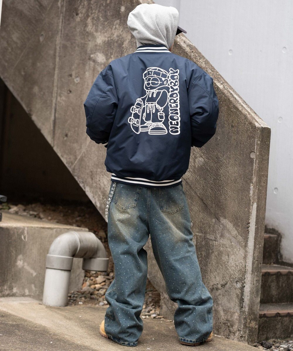 WEGO 【ユニセックス着用ITEM】グラフィックパファースタジャン 