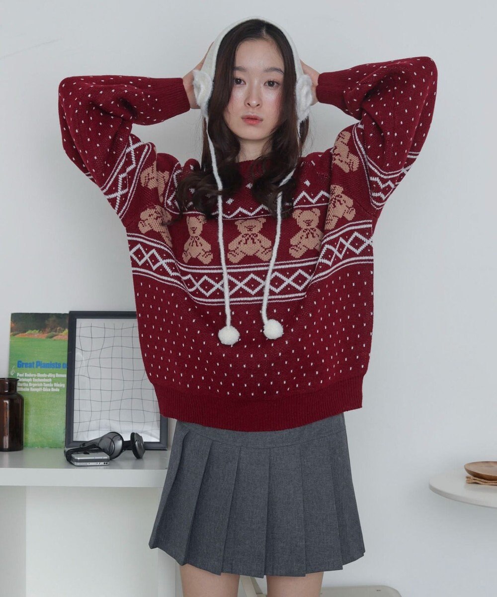 WEGO ノルディックベアニットプルーバー 