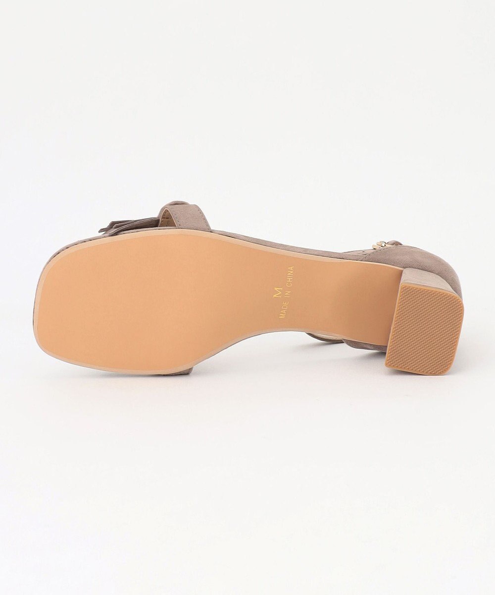 組曲 フリンジチャンキーヒールサンダル 