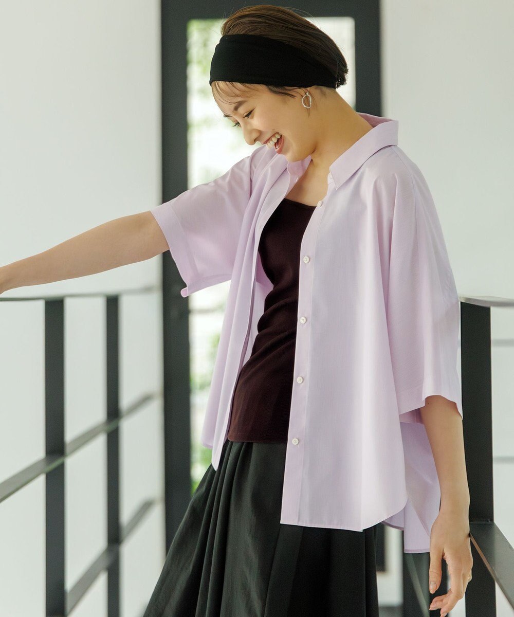 ANY 【接触冷感/UVカット/抗菌防臭/速乾】エニィファンクション半袖シャツブラウス 