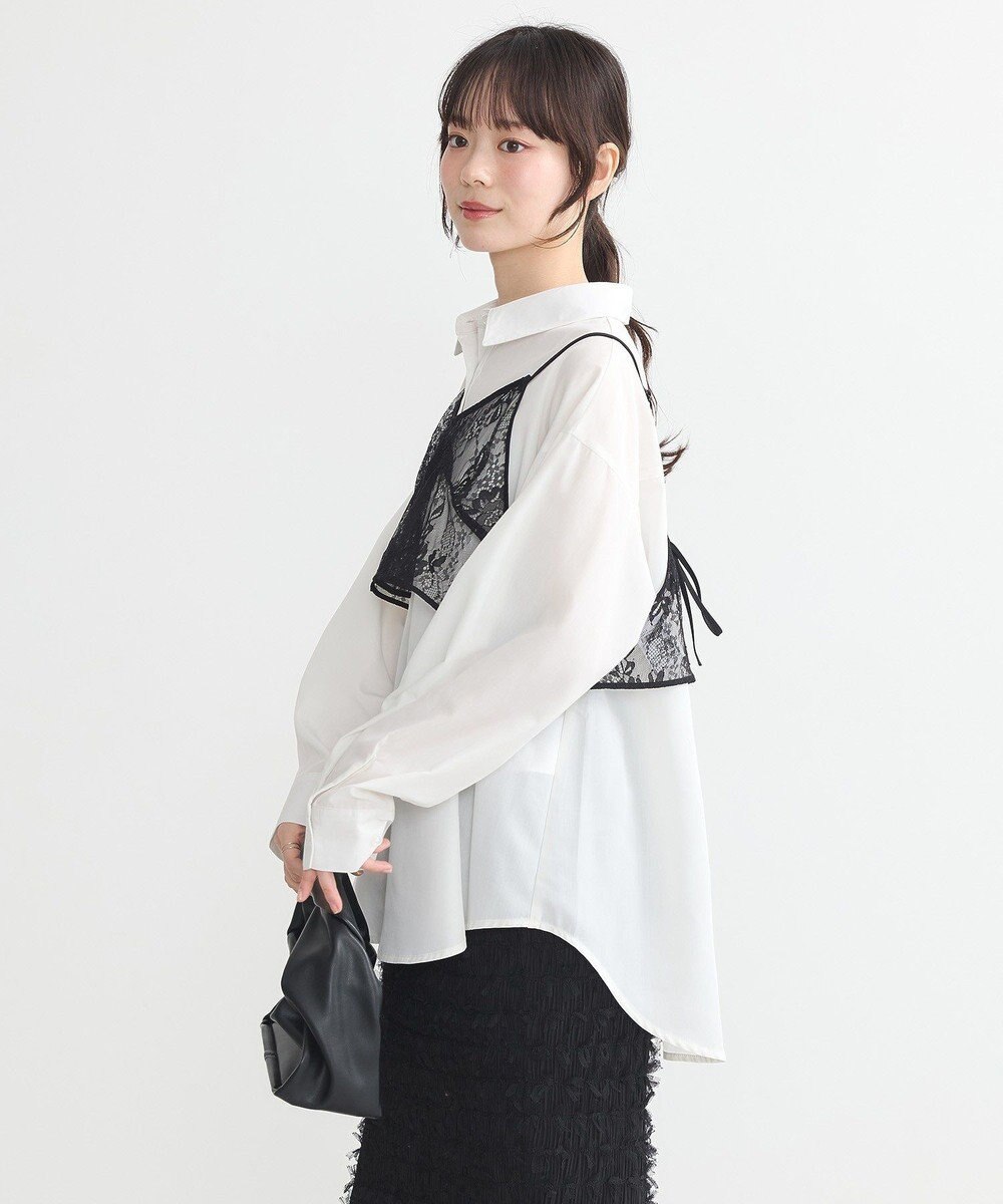 earth music&ecology ＳＥＴ２点レースビスチェ＋シャツ 