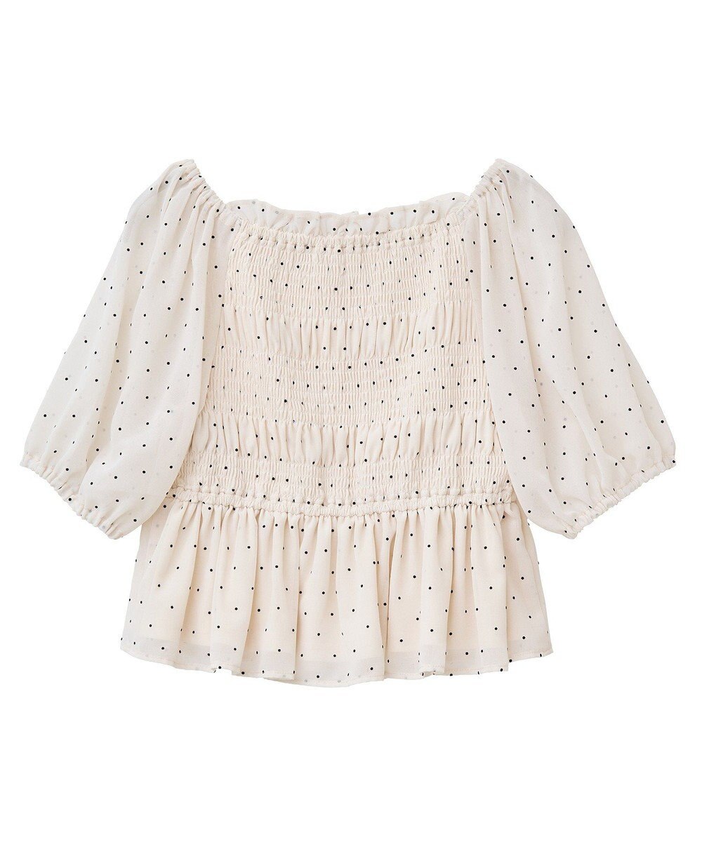 earth music&ecology ＳＥＴ２点フロッキードットブラウス＋スカート 