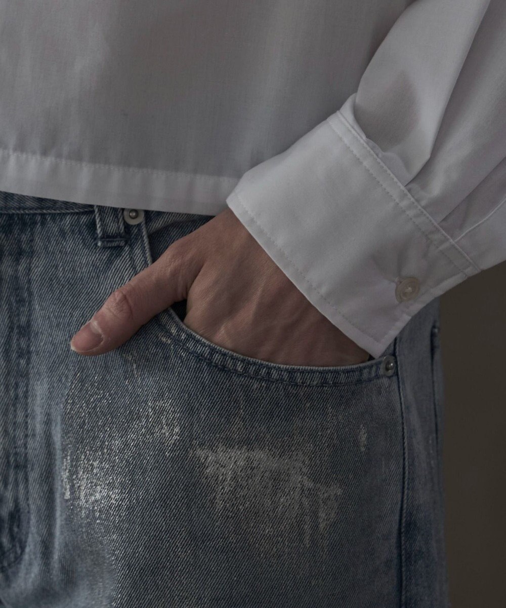 WEGO シルバープリントバギーフレアデニム 