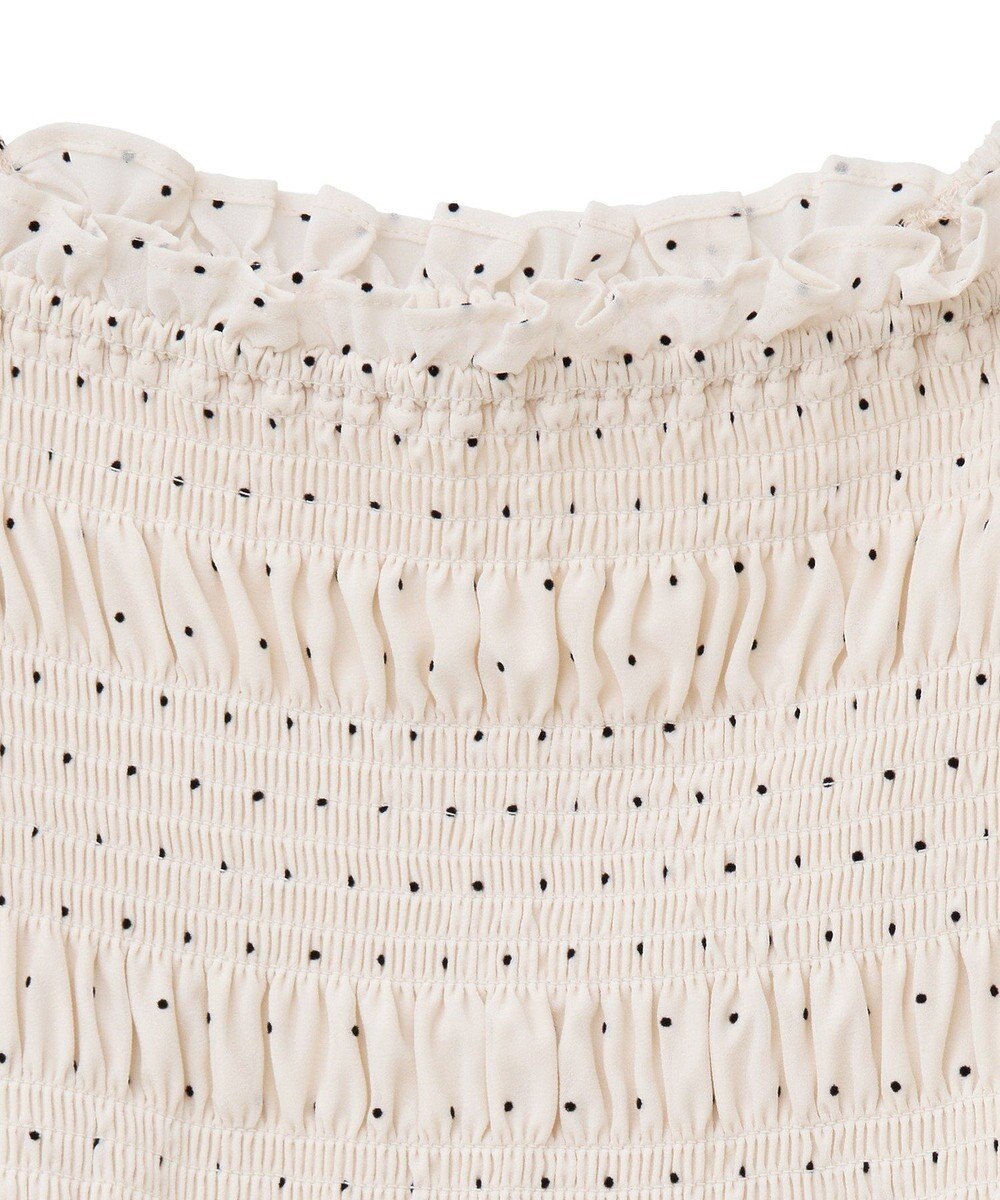 earth music&ecology ＳＥＴ２点フロッキードットブラウス＋スカート 