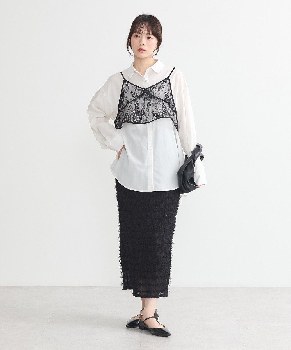 earth music&ecology ＳＥＴ２点レースビスチェ＋シャツ 