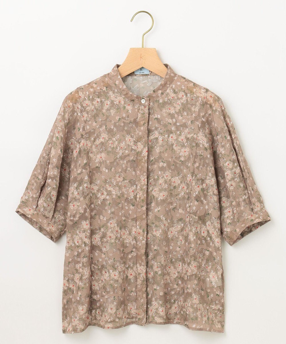 組曲 【WEB限定】フラワーボーダージャカードプリント ブラウス 