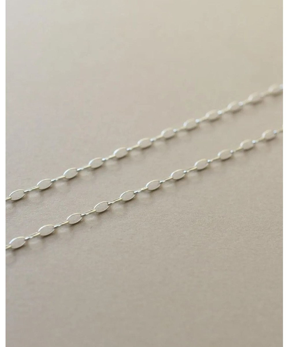 yoaa シルバー925 オーバルチェーンネックレス 