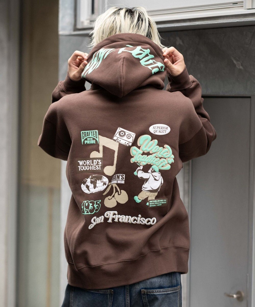 WEGO 【ユニセックス着用ITEM】別注BENDAVISグラフィックプルパーカー 