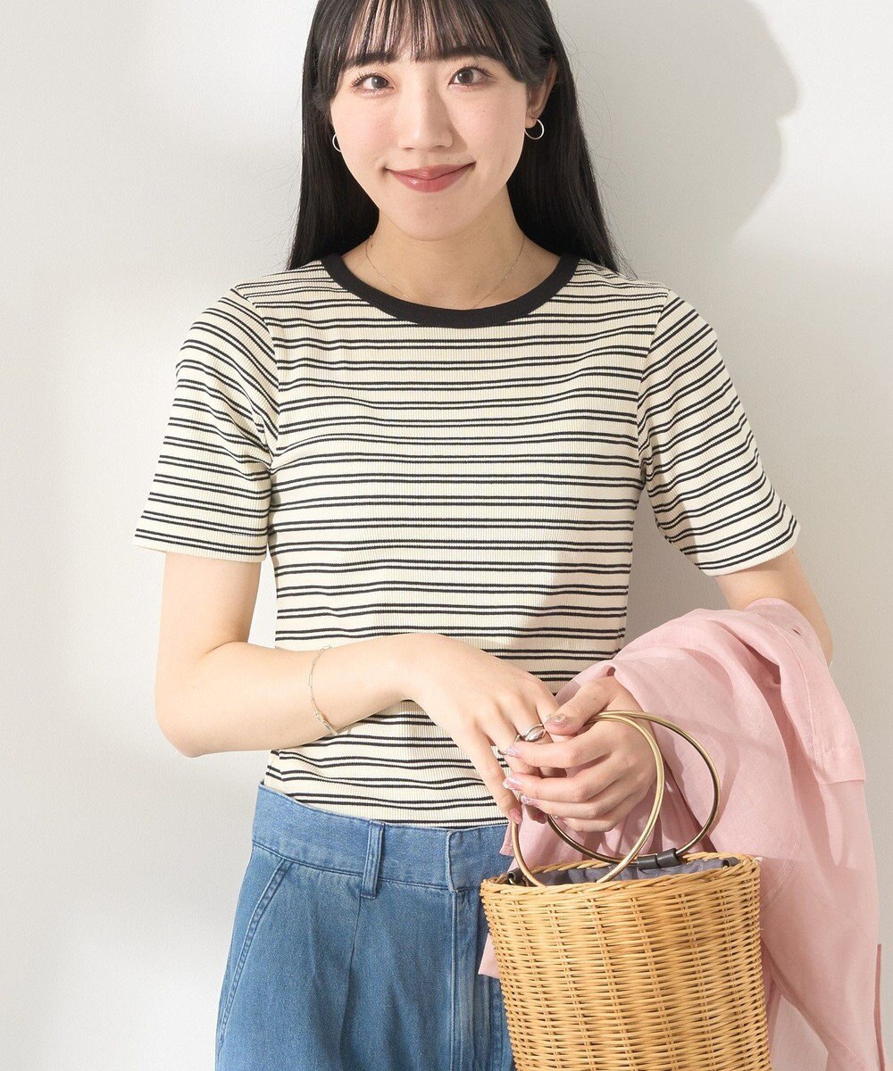 AMERICAN HOLIC リブ　５分袖トップス 