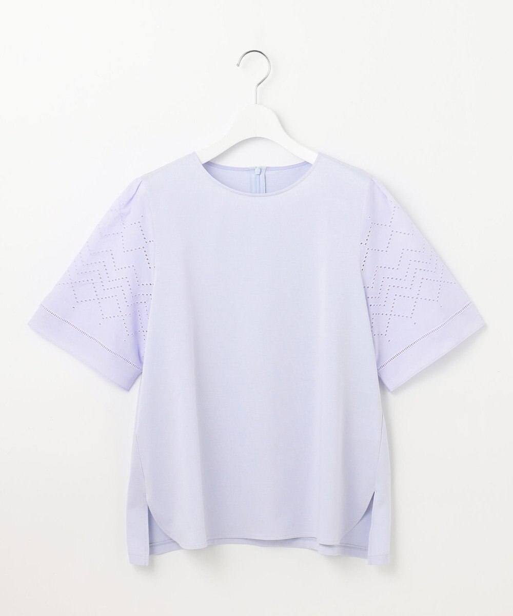 23区 【洗える】エンブロイダリー コンビジャージー カットソー 