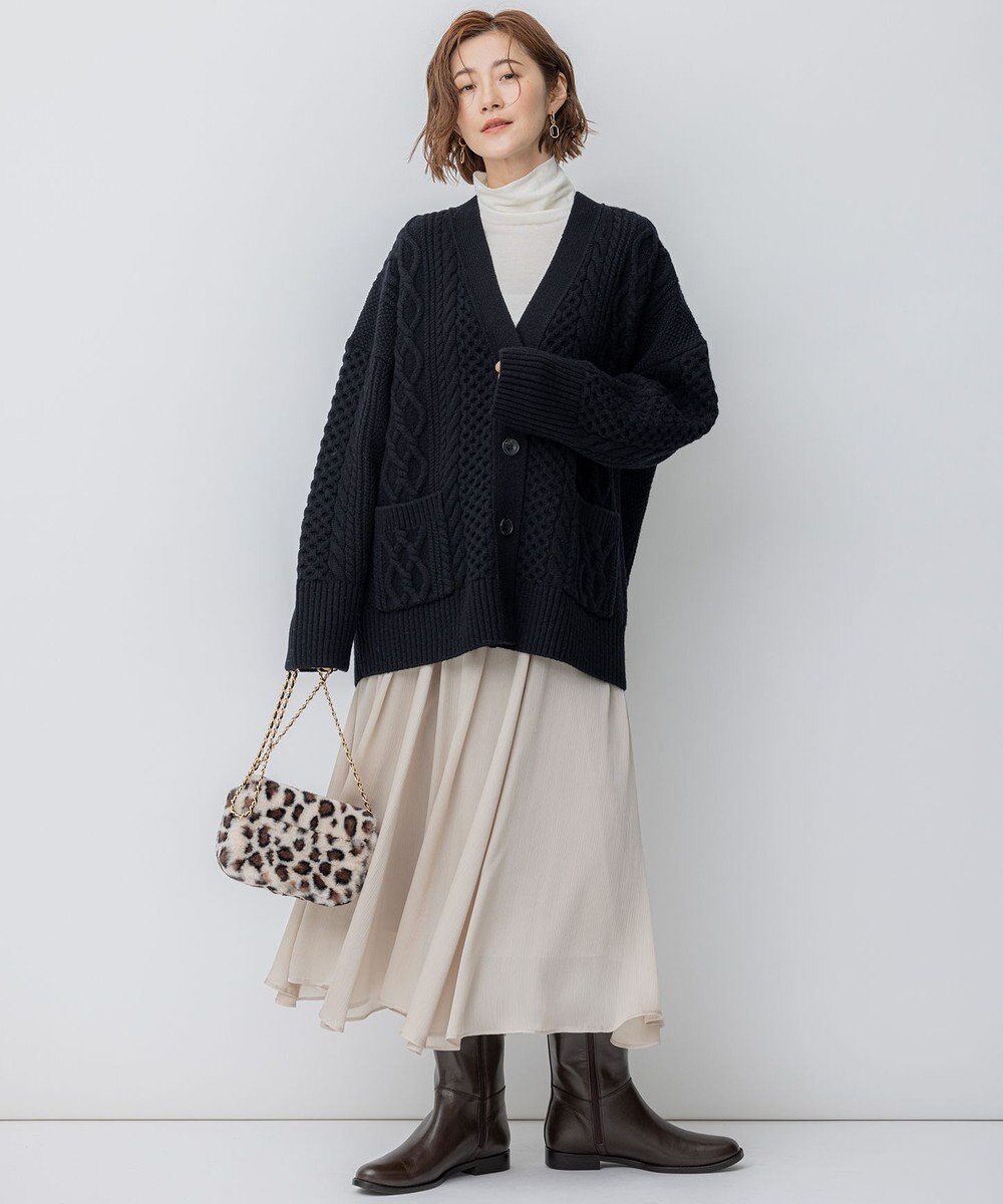 23区 【一部店舗限定/洗える】クレープシフォン フレア スカート 