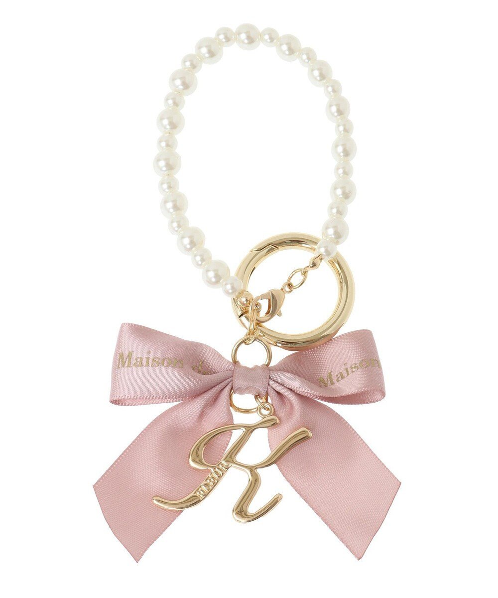 Maison de FLEUR イニシャルリボンパールチャーム 
