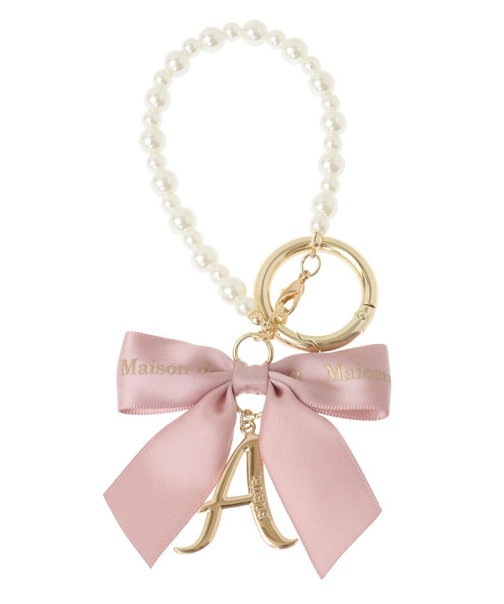 Maison de FLEUR イニシャルリボンパールチャーム 