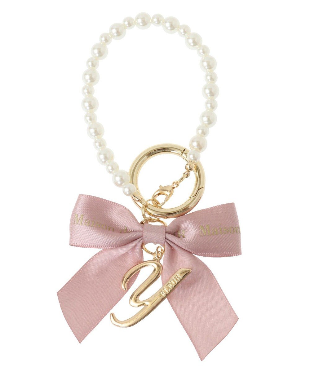 Maison de FLEUR イニシャルリボンパールチャーム 