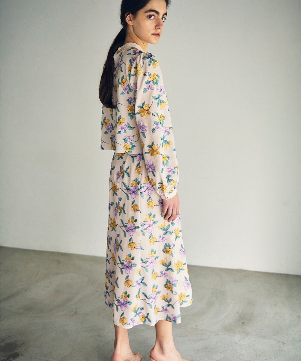 GRACE CONTINENTAL フラワー刺繍フレアスカート 