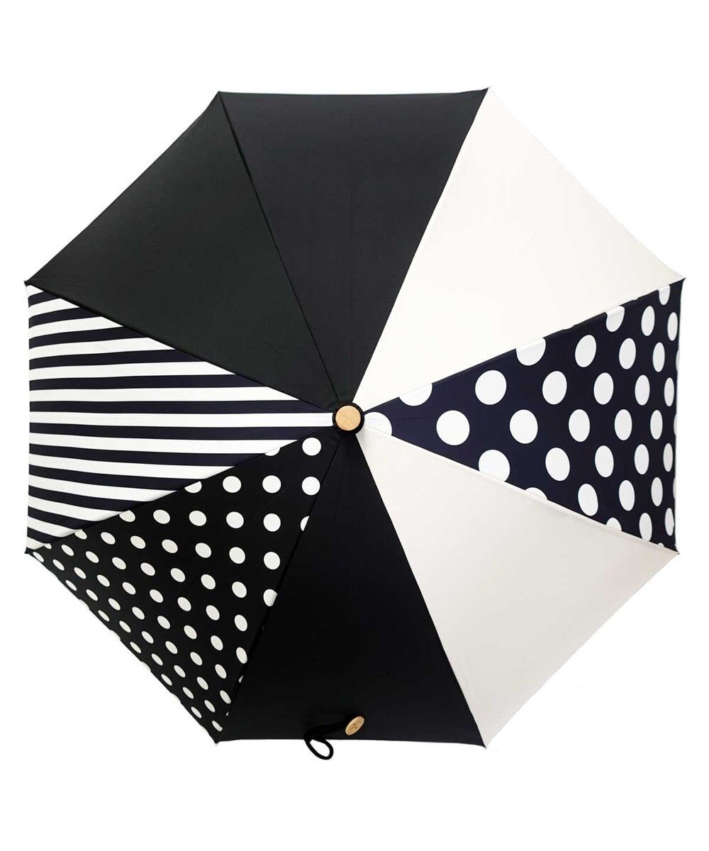 +RING 【UVカット95%以上】【UPF50＋】プラスリング レディース向け 晴雨兼用（長ショート） BLK/WHT T1331 