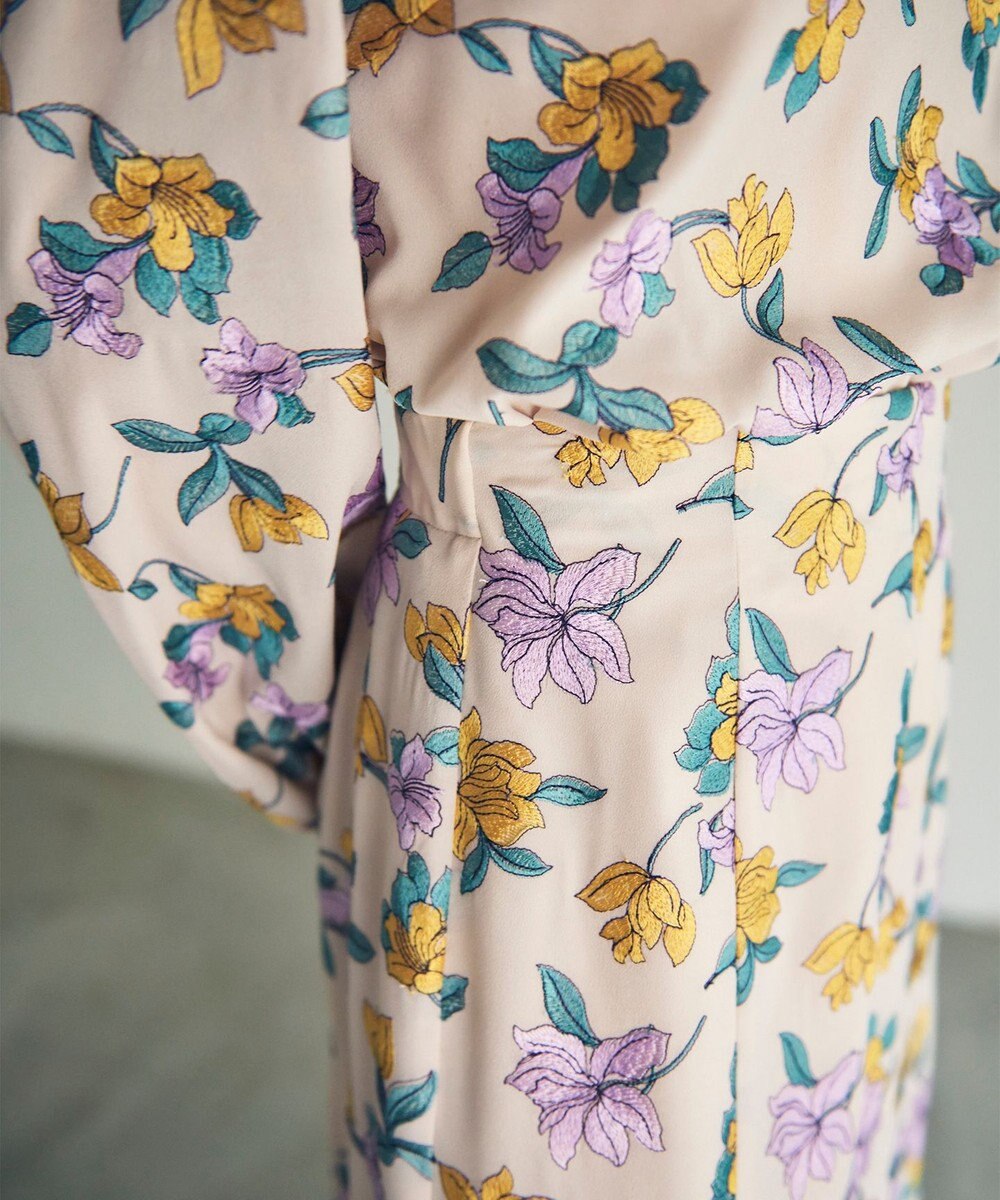 GRACE CONTINENTAL フラワー刺繍フレアスカート 