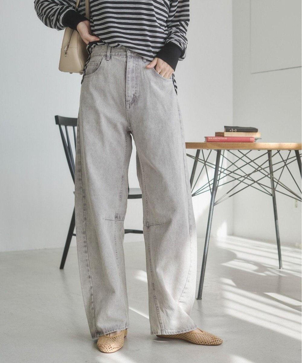 WEGO 【ANGIE VINTAGE】バレルレッグデニムパンツ 