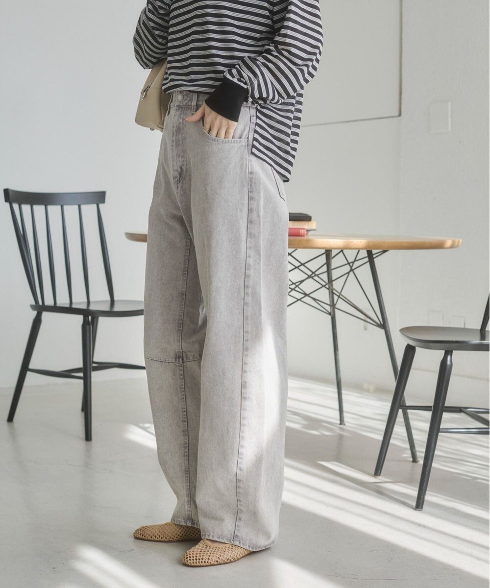 WEGO 【ANGIE VINTAGE】バレルレッグデニムパンツ 