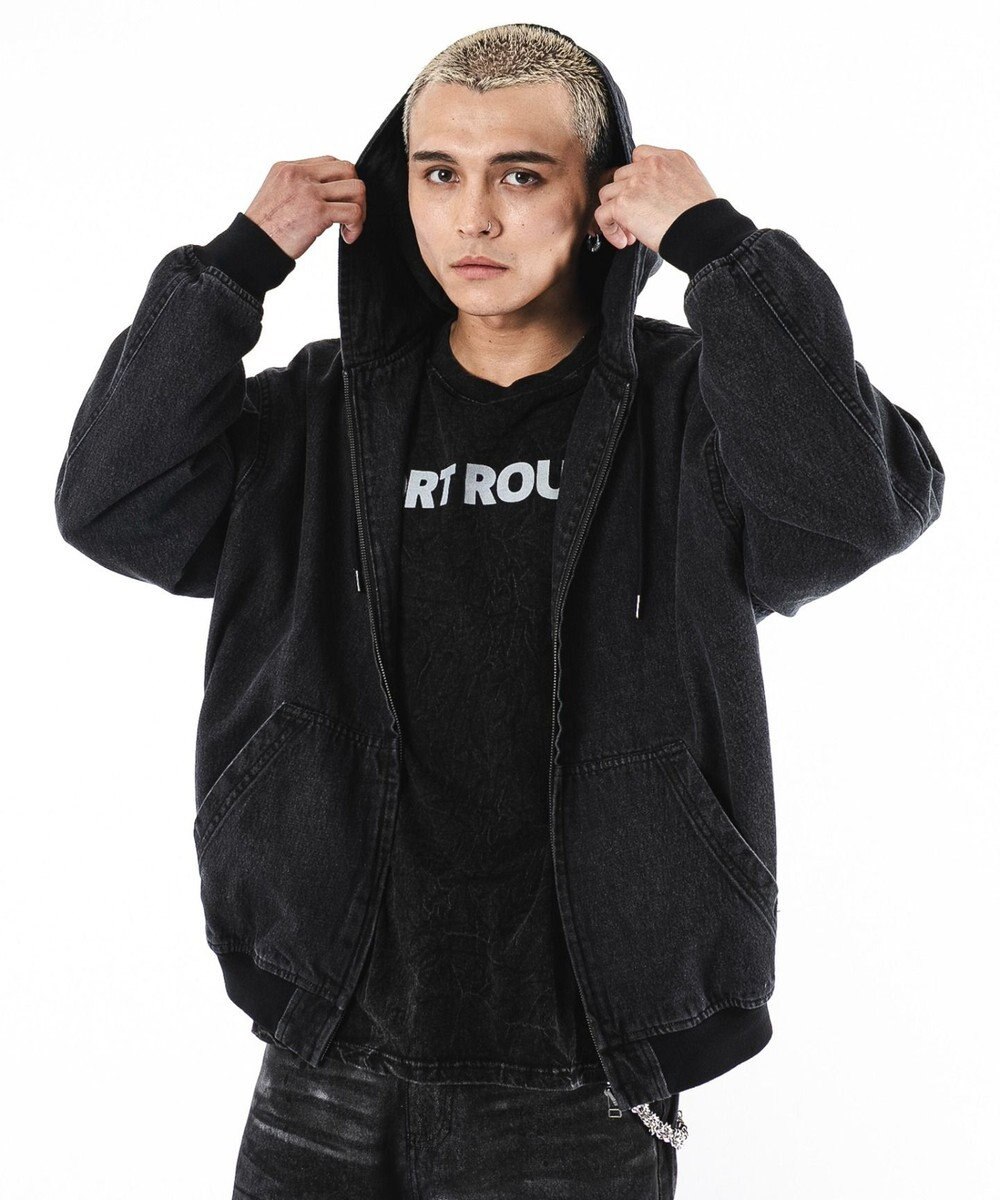 WEGO 【ユニセックス着用ITEM】フードデニムブルゾン 