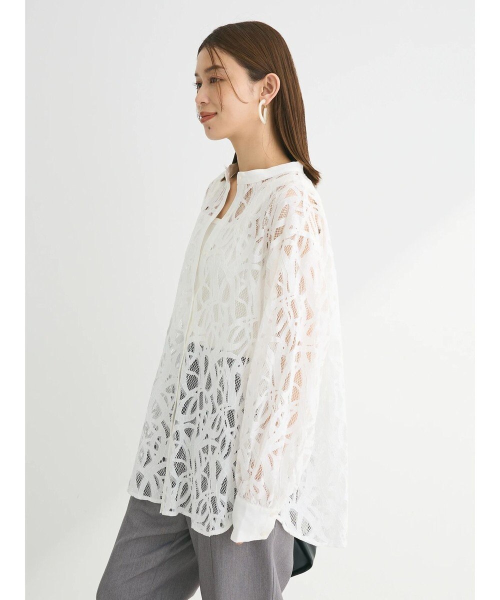 Green Parks ・ＥＬＥＮＣＡＲＥ　ＤＵＥ　レースバンドカラーブラウス 