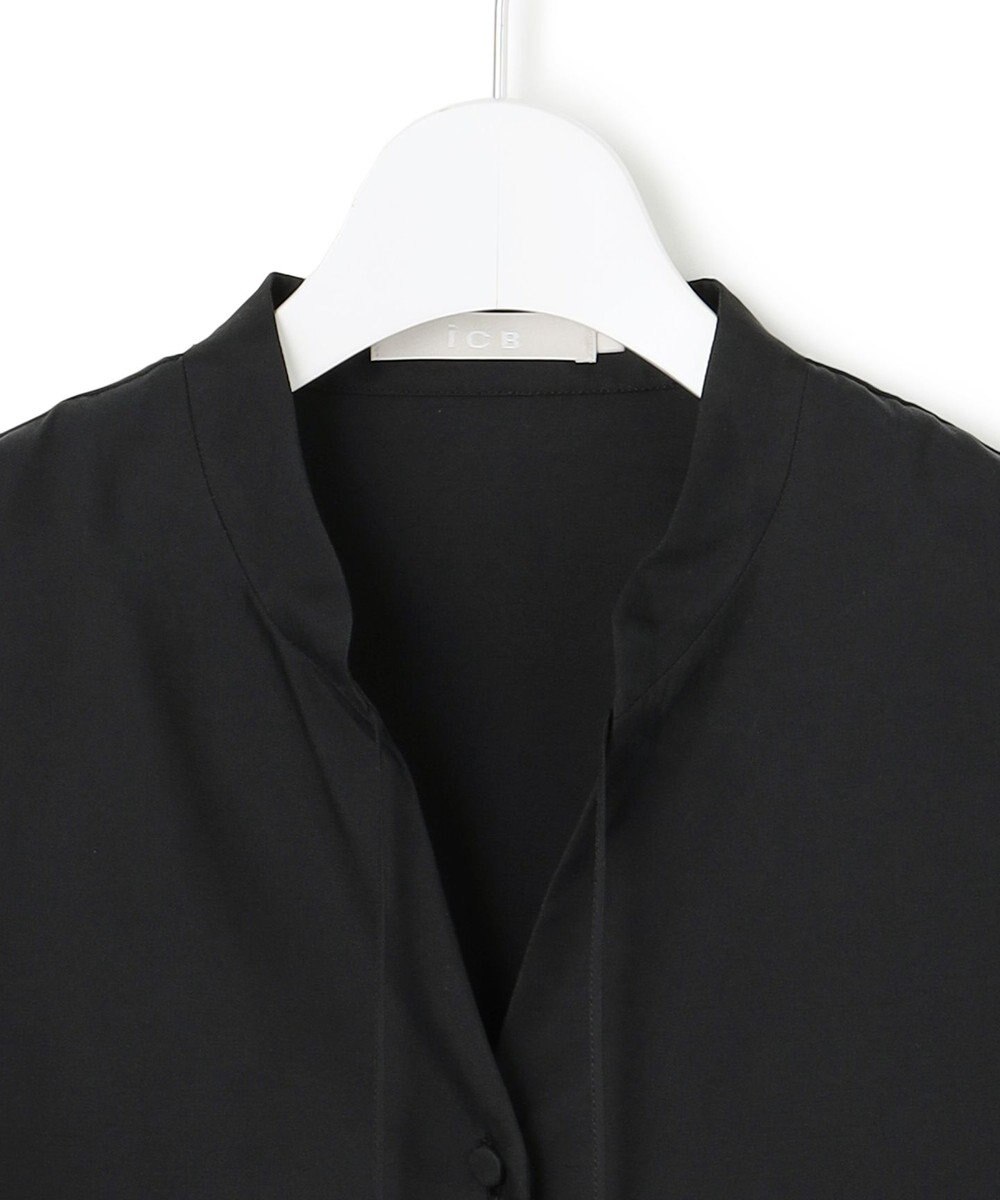 ICB 【接触冷感・洗える】Cu/Peソフトツイル デザインブラウス 