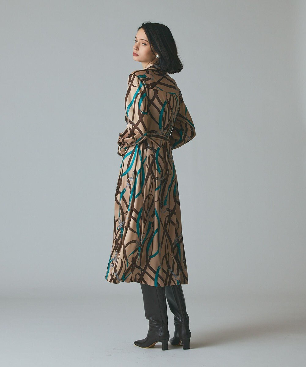 GRACE CONTINENTAL ベルトプリントシャツドレス 