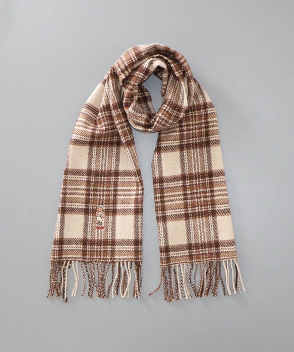 AURORA 【 POLO RALPH LAUREN（ポロ ラルフ ローレン） 】 Polo ベア チェック フリンジ ウール マフラー 