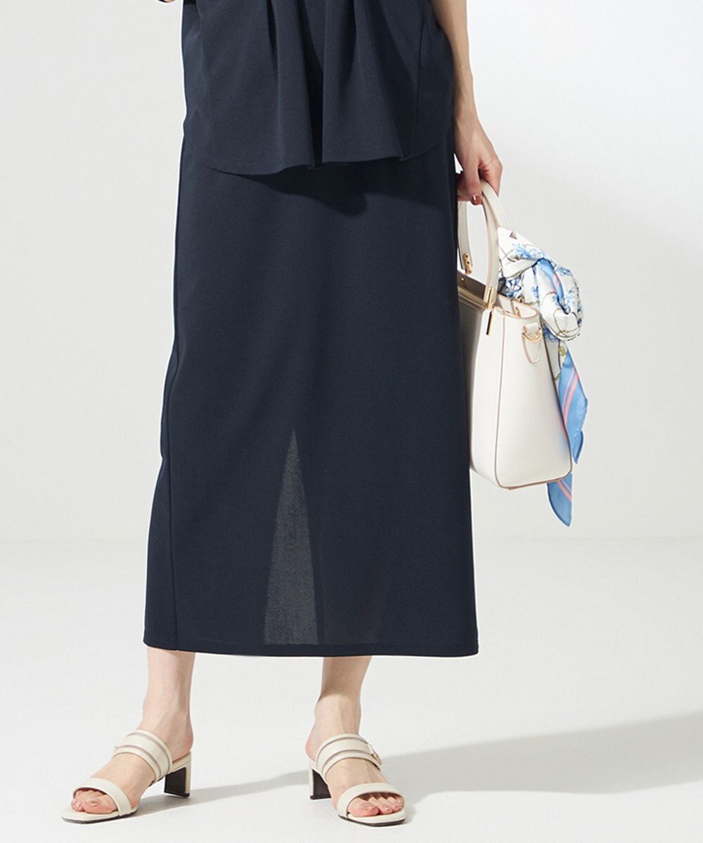 ANY SIS L 【UVケア ・ストレッチ・洗える】2WAYジョーゼットジャージーナロー スカート 