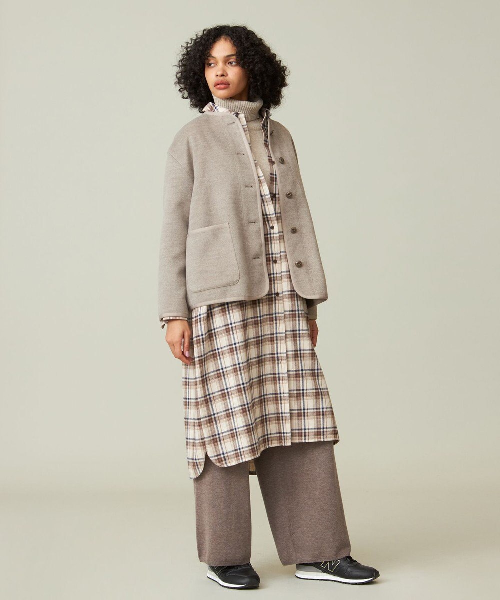 J.PRESS YORK STREET 【WOMEN】ノーカラーブルゾン 