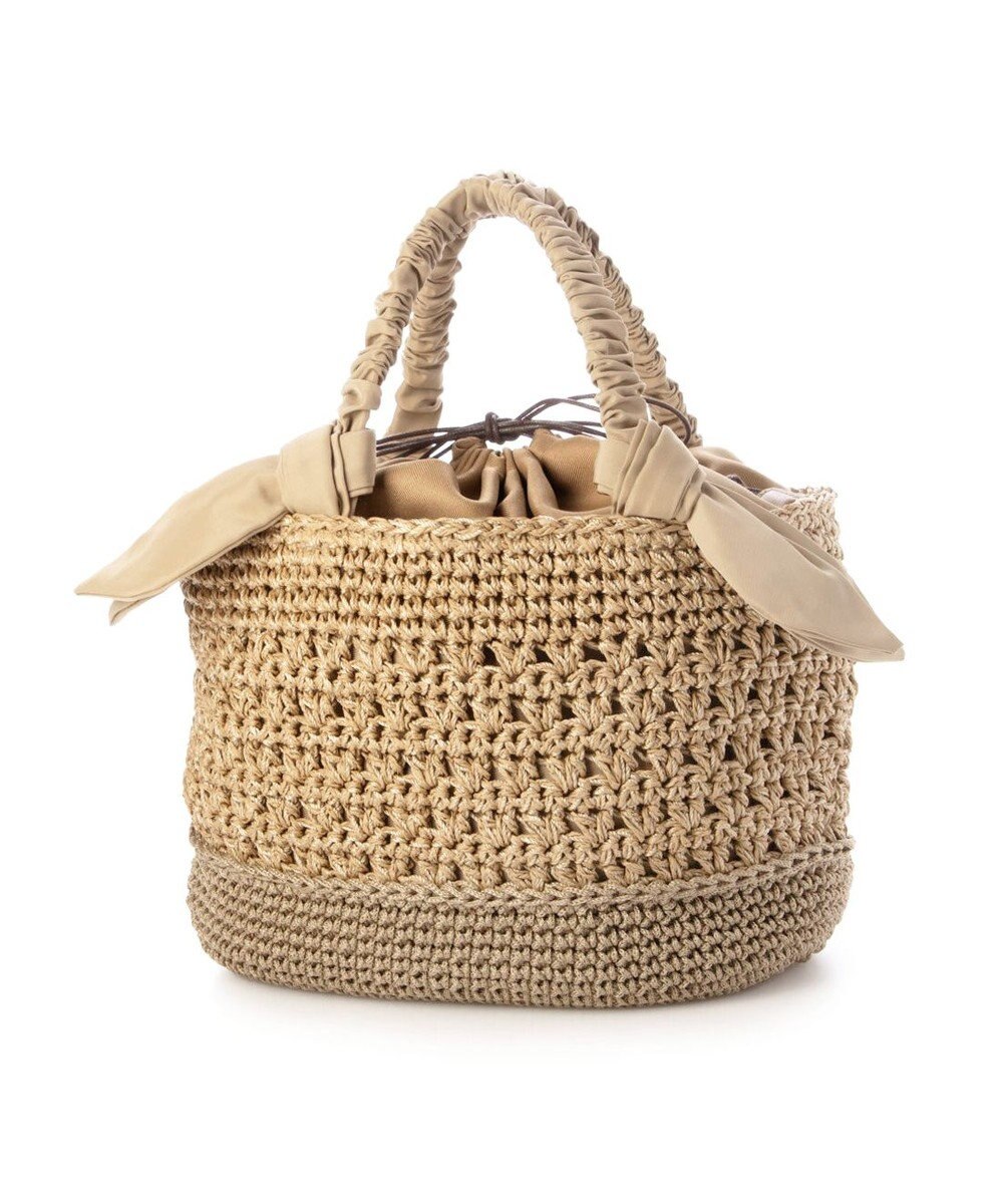 UNBILLION カシュカシュ cachecache / 下がりリボン切替編みトート 